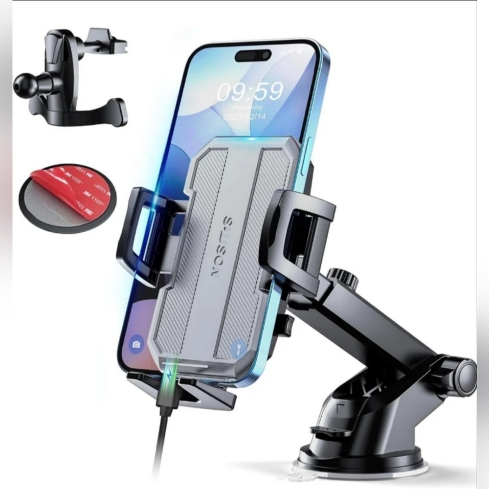 3-in-1 Car Phone Holder Mount [Powerful Suction] Phone Mount for Car Dashboard